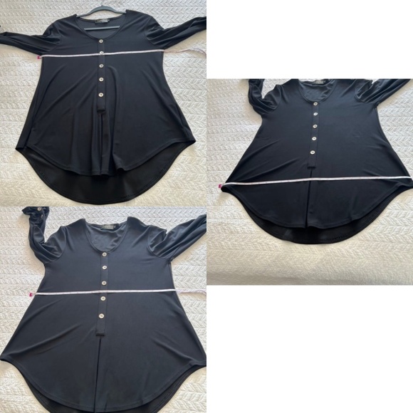 Sympli Unity Henley Tunic Black/Silver Buttons Size 10 - Picture 11 of 14